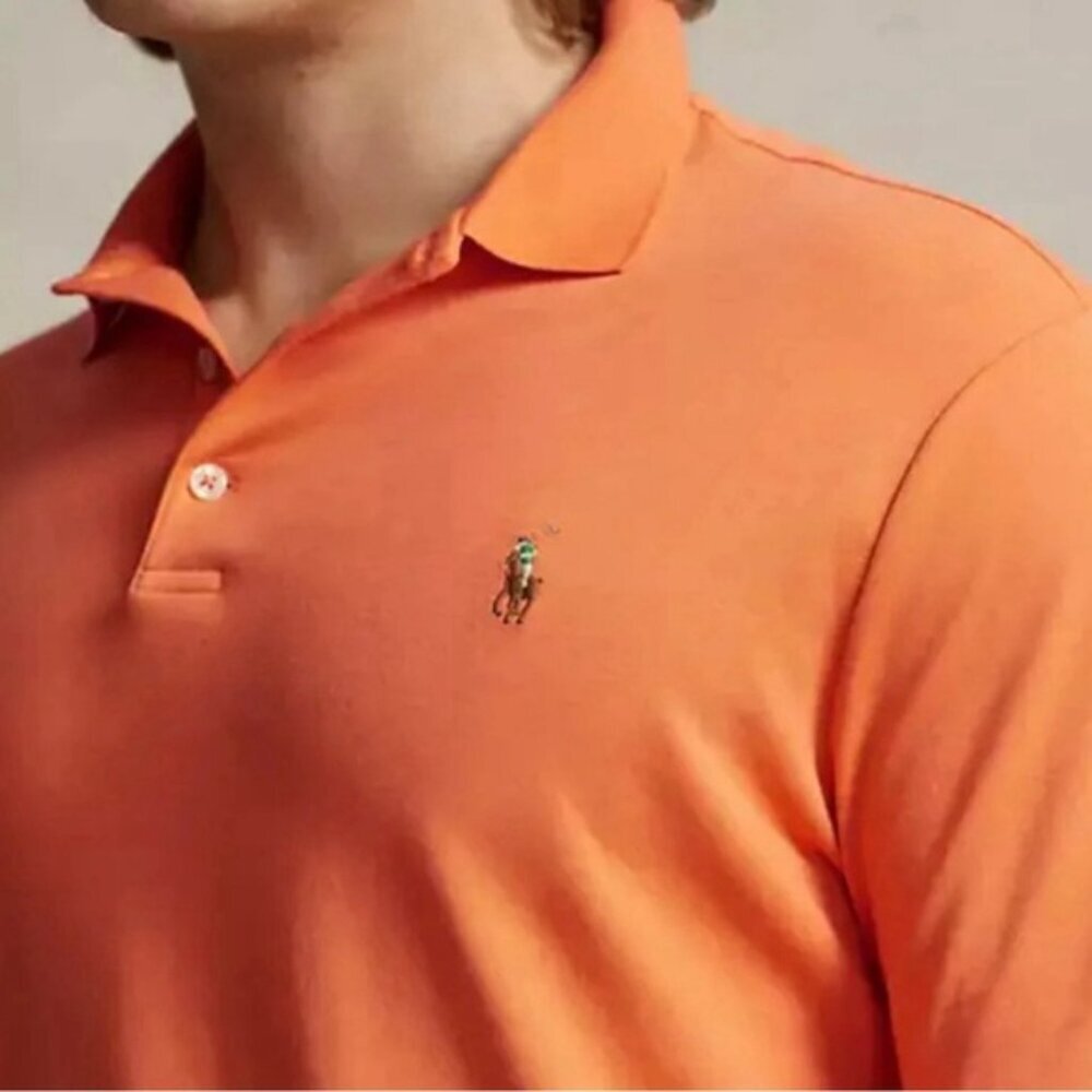 NWT POLO‎ RALPH LAUREN Orange M CLASSIC FIT 100% SOFT COTTON Polo Shirt SMALL - Picture 5 of 13